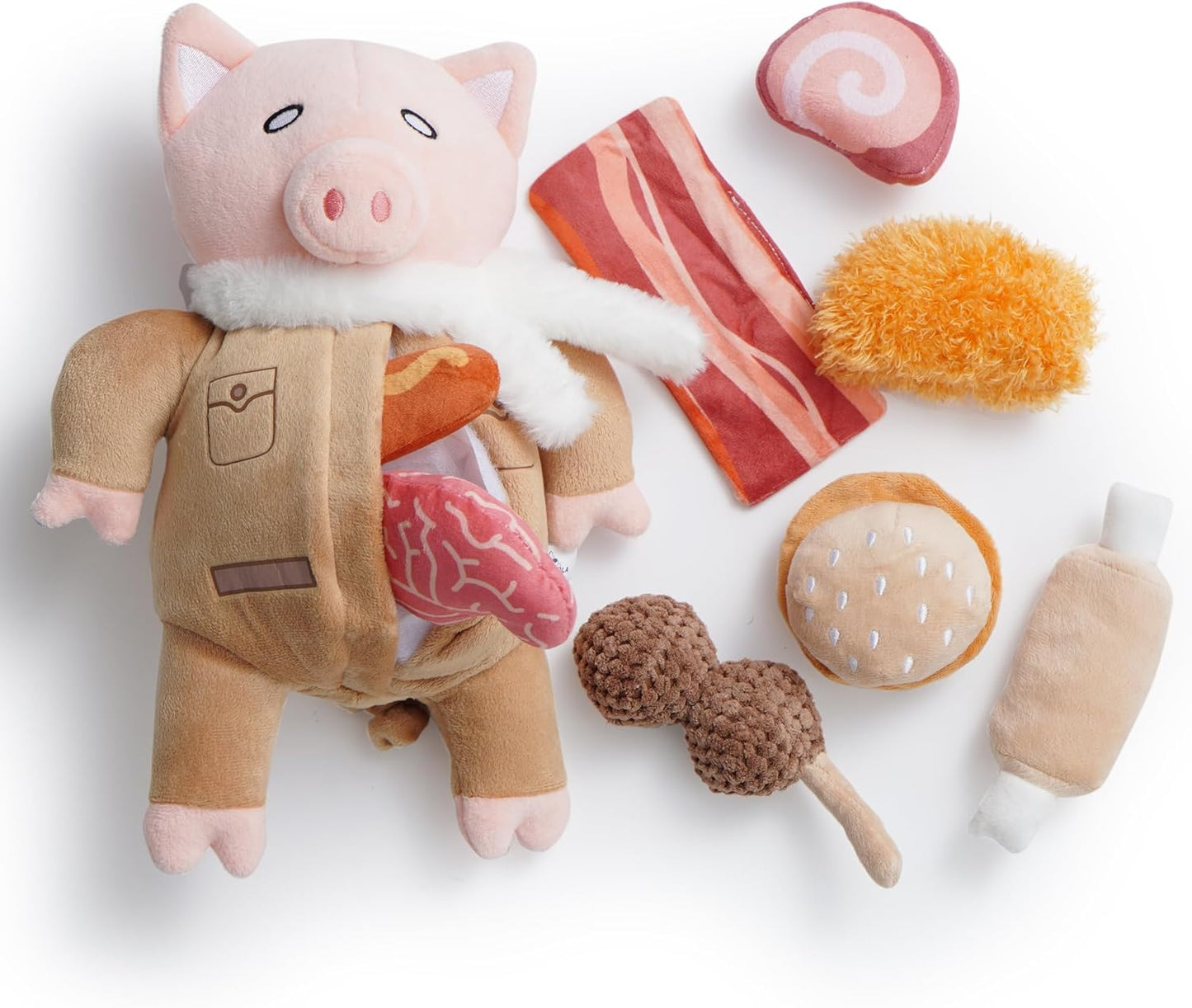 Nocciola, Stuffed Pig Dog Toys: Hide and Seek Funny Squeaky Crinkle Plush Dog Chew Toys for Small Medium Breed, Cognitive Training Pet Enrichment Gifts Supplies