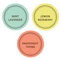 Moon Valley, Herbal Foaming Hand Soap, Lemon Rosemary, Mint Lavender, Grapefruit Thyme Three Pack, Vegan, Recyclable Bottle