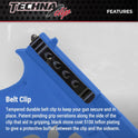 Techna Clip, Concealment System for Glock Models - Durable High-Carbon Spring Steel Gun Clip w/Teflon Coat 1500 - Ambi, Easy-to-Install Gun Holster Clip (Black)