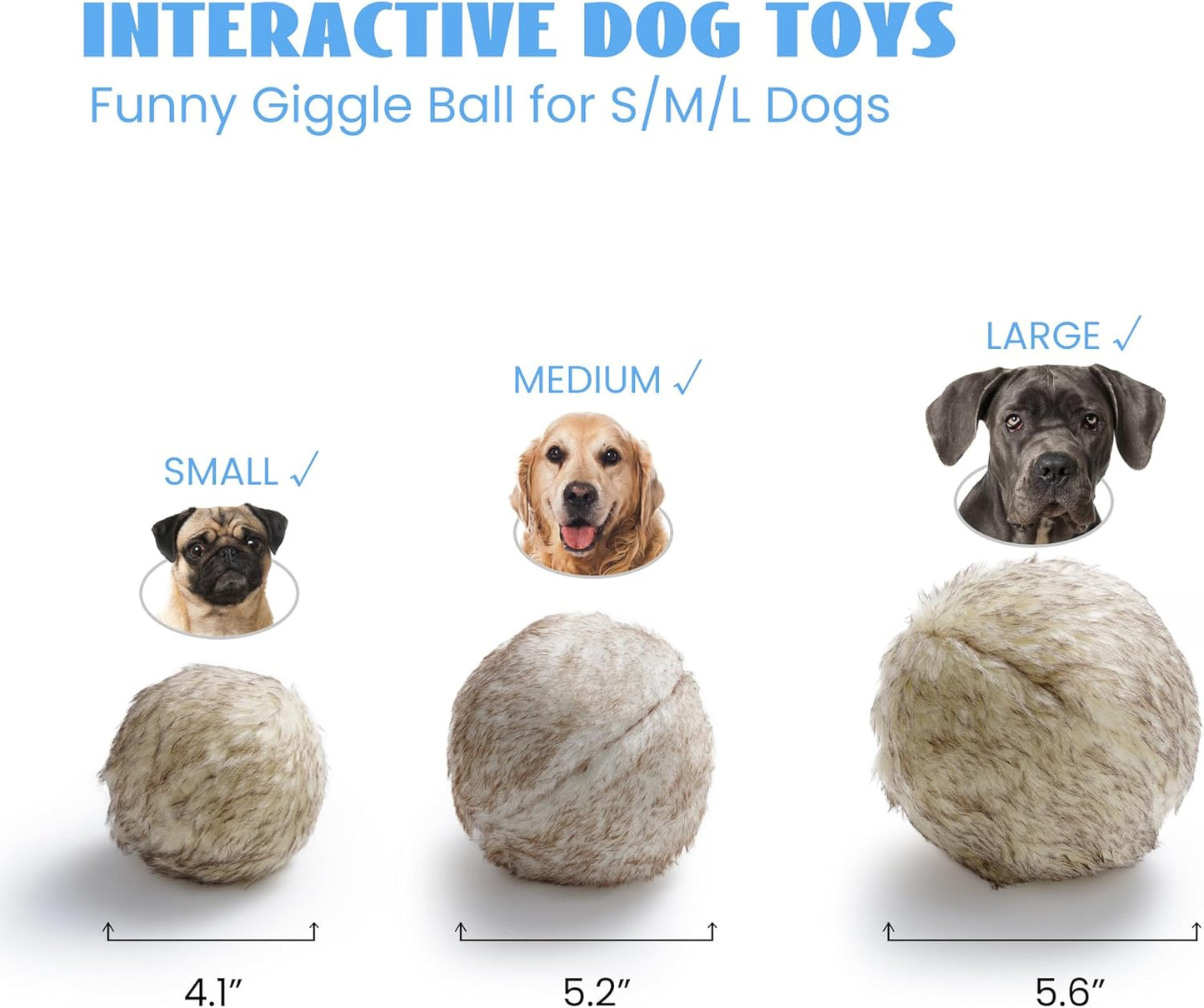 Nocciola, Wobble Giggle Ball for Dogs, Interactive Dog Toys for Boredom, Squeaky Ball Dog Toys to Keep Them Busy, Pet Toys for Small Medium Large Dogs, Fun Giggle Sounds When Rolled or Shaken (S)