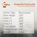 Talley Bergara, B14 Short Action Picatinny Rail Lightweight 7000 Series Aluminum Alloy Construction, Fully CNC-Machined, Hardcoat Anodized, Includes Mounting Hardware