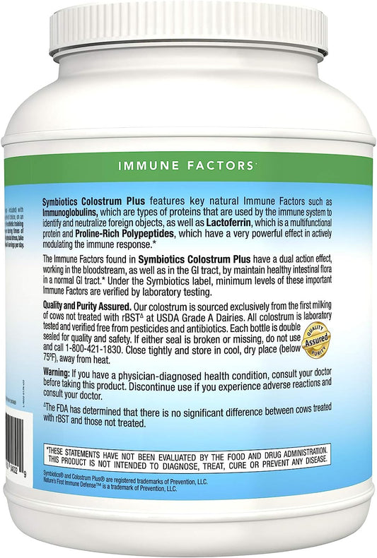 Symbiotics Colostrum Plus Powder Supplement for Immunity Support, 21 Ounces (595 g)