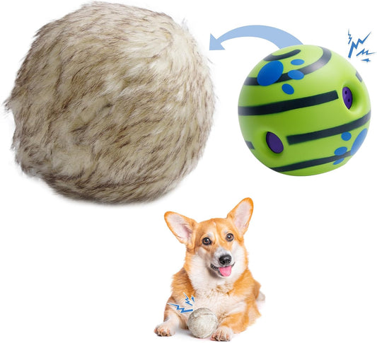 Nocciola, Wobble Giggle Ball for Dogs, Interactive Dog Toys for Boredom, Squeaky Ball Dog Toys to Keep Them Busy, Pet Toys for Small Medium Large Dogs, Fun Giggle Sounds When Rolled or Shaken (S)