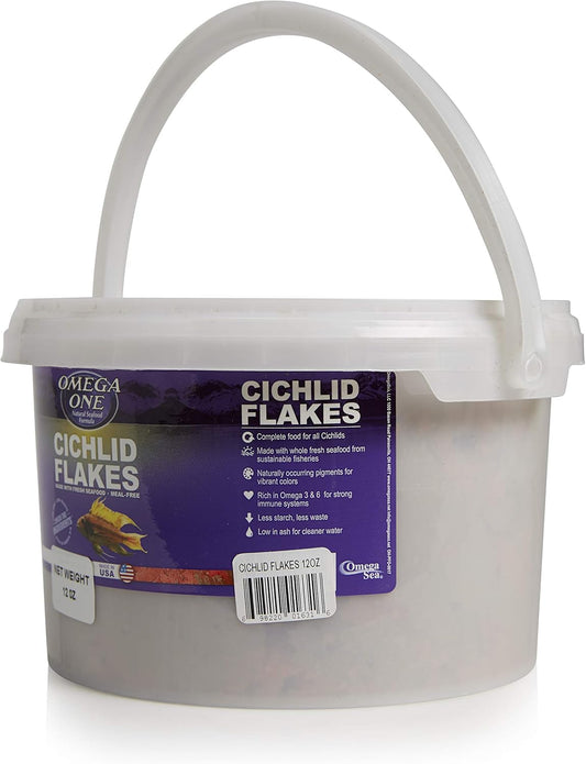 Omega One, Cichlid Flakes, 12 Ounce (Pack of 1)