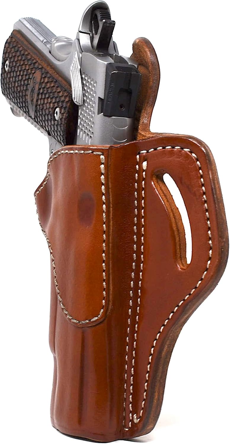 1791 Gunleather, 1911 Holster, Right Hand OWB Leather Gun Holster for Belts fits All 1911 Models with 4" and 5" Barrels