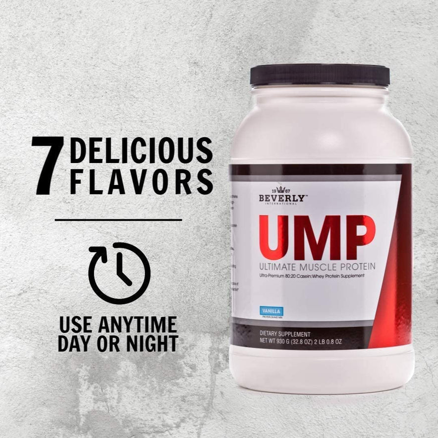 Beverly International UMP Protein Powder, Vanilla. Unique Whey-Casein Ratio Builds Lean Muscle. Easy to Digest. No Bloat. (32.8 oz) 2lb .8 oz