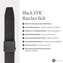 Nexbelt, EDC Tactical Ratchet Belt – 1.5" Black Nylon, Quick-Release, Adjustable for Appendix Carry, Fits Up to 50" Waist