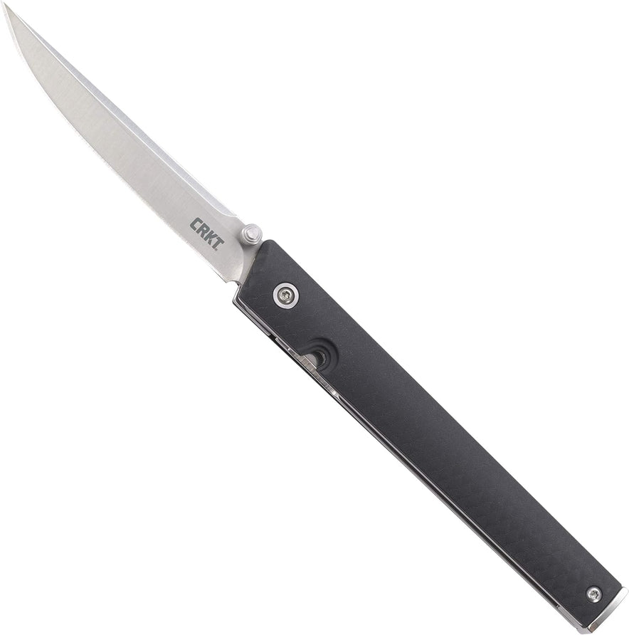 CRKT, CEO EDC Folding Pocket Knife: Low Profile Gentleman's Knife, Satin Blade, IKBS Ball Bearing Pivot, Liner Lock, Glass Reinforced Fiber Handle, Everyday Deep Carry Pocket Clip 7096