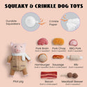 Nocciola, Stuffed Pig Dog Toys: Hide and Seek Funny Squeaky Crinkle Plush Dog Chew Toys for Small Medium Breed, Cognitive Training Pet Enrichment Gifts Supplies