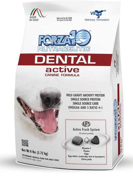 Forza10, Active Oral Care Dog Food, Limited Ingredient Dry Dental Dog Food for Dental Care and Bad Breath, 6 Pound Bag for Adult Dogs