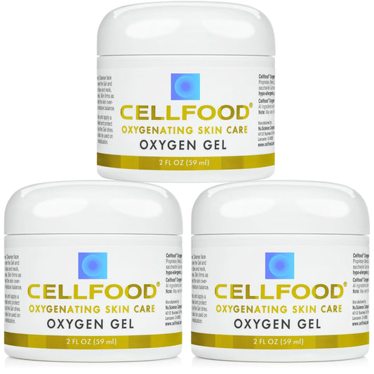 Cellfood Oxygen Gel - 2 fl oz, Pack of 3 - Provides Moisture & Protection, Decreases Appearance of Fine Lines - Aloe Vera, Lavender Blossom Extract, Cellfood & Glycerine - Hypoallergenic, Non-GMO