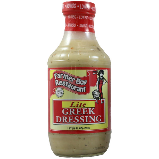 Farmer Boy, Greek Lite Salad Dressing 16 oz With Exclusive Recipe eBook