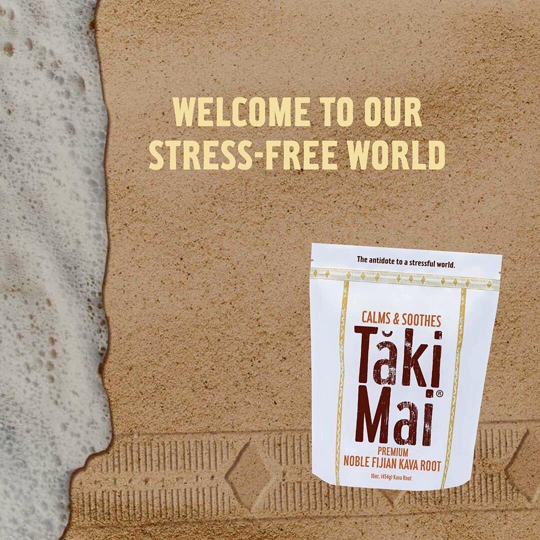 Taki Mai, Noble Kava Kava Root Powder 16oz – Authentic Traditional Grind, Natural Evening Relaxation, Restful Nights and Calm Rituals, 100% Pure Noble Kava
