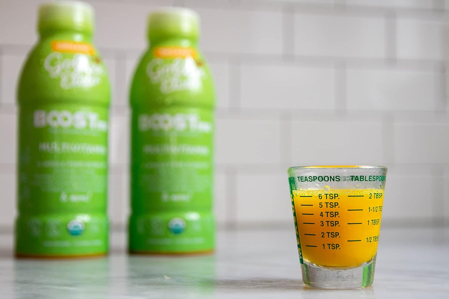 BoostMe, Organic Golden Elixir – Liquid Multivitamin with Ashwagandha, Amino Acids, Aloe Vera, Vegetables, Superfruits & Antioxidants | 100% Organic | Nutrient-Rich Daily Support