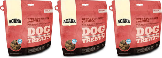ACANA, 3 Pack of Beef and Pumpkin Dog Treats, 3.25 Ounces Each, Freeze-Dried Raw Single-Source Protein