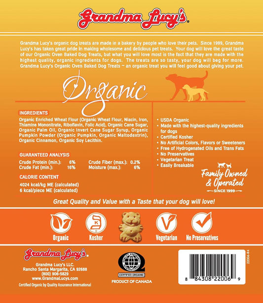 Grandma Lucy's, Organic Baked Dog Treats - Pumpkin - 14Oz