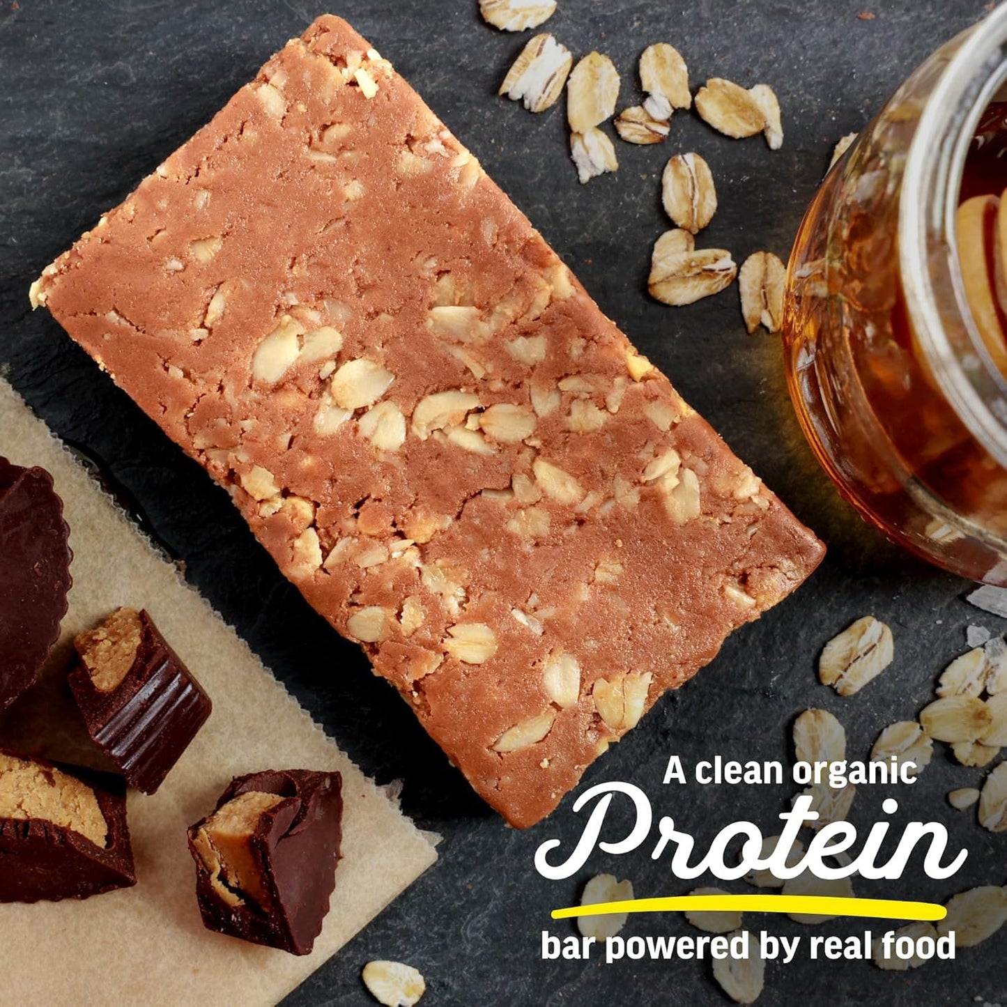 Kate’s, Real Food Organic Protein Bars – (Peanut Butter Cup, 2.2 oz, Pack of 12) – Plant Based Protein Bars - Gluten Free, Soy Free, Non GMO, Whole Grains, and All Natural | bike-handlebars