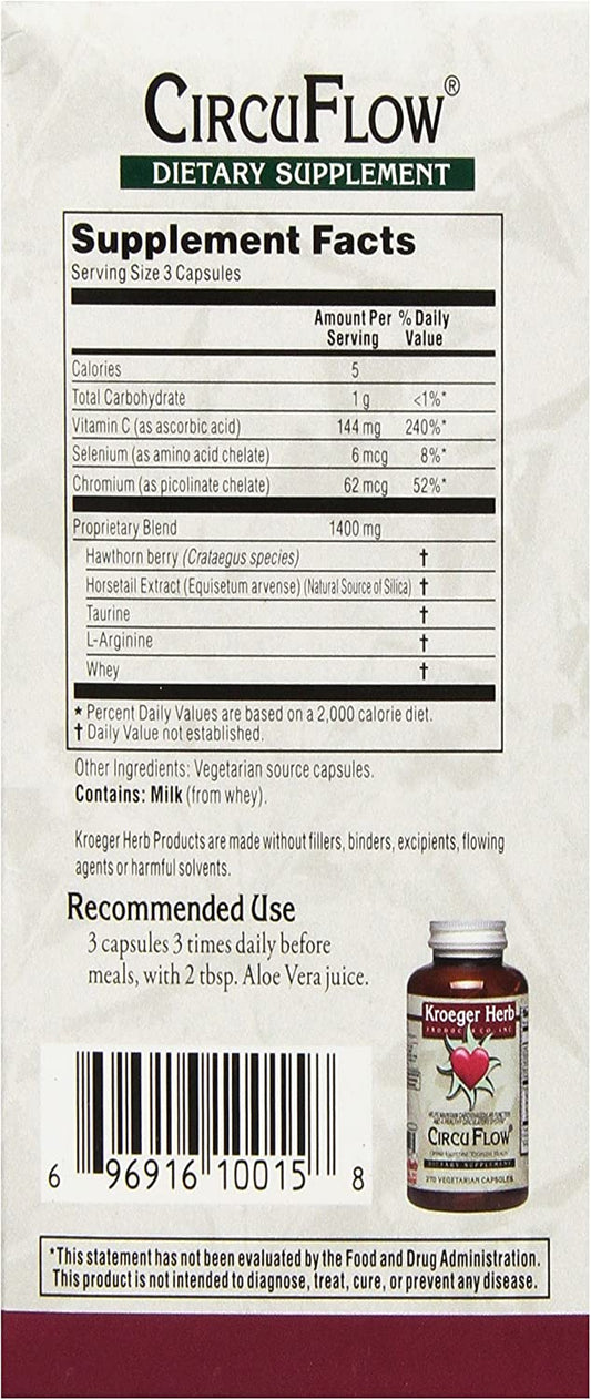 Kroeger Herb, Circuflow Capsules, 270 Count