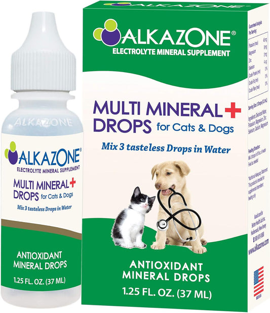 Alkazone, Alkaline Multi Mineral Drops for Cats and Dogs - Animals are Naturally Designed to be More Alkaline Than Acidic. Their Bodies can Benefit from Using Alkaline Water for Pets with Minerals