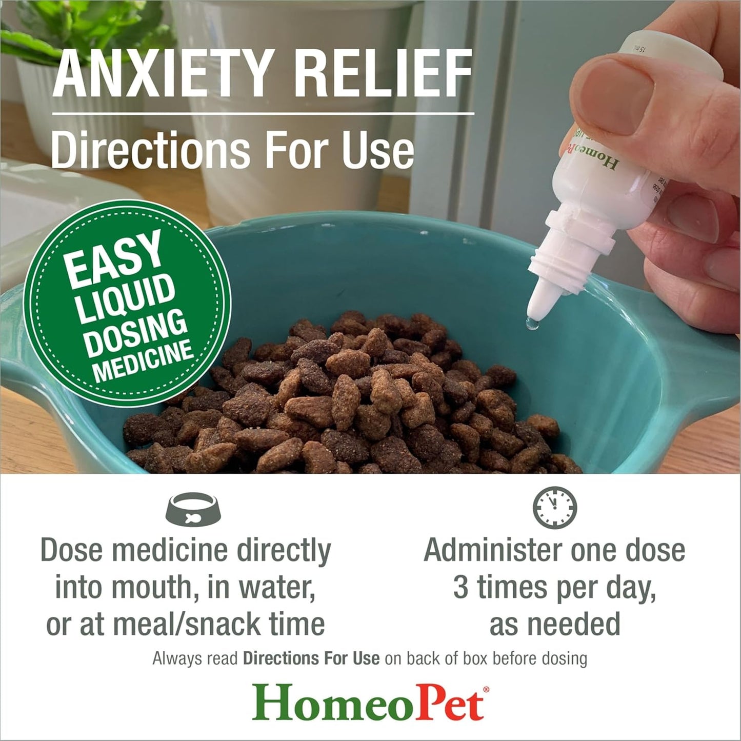 HomeoPet, Anxiety Relief Medicine for Pets, Natural Anxiety Relief for Dogs and Cats, Cat and Dog Calming Medicine, 15 Milliliters
