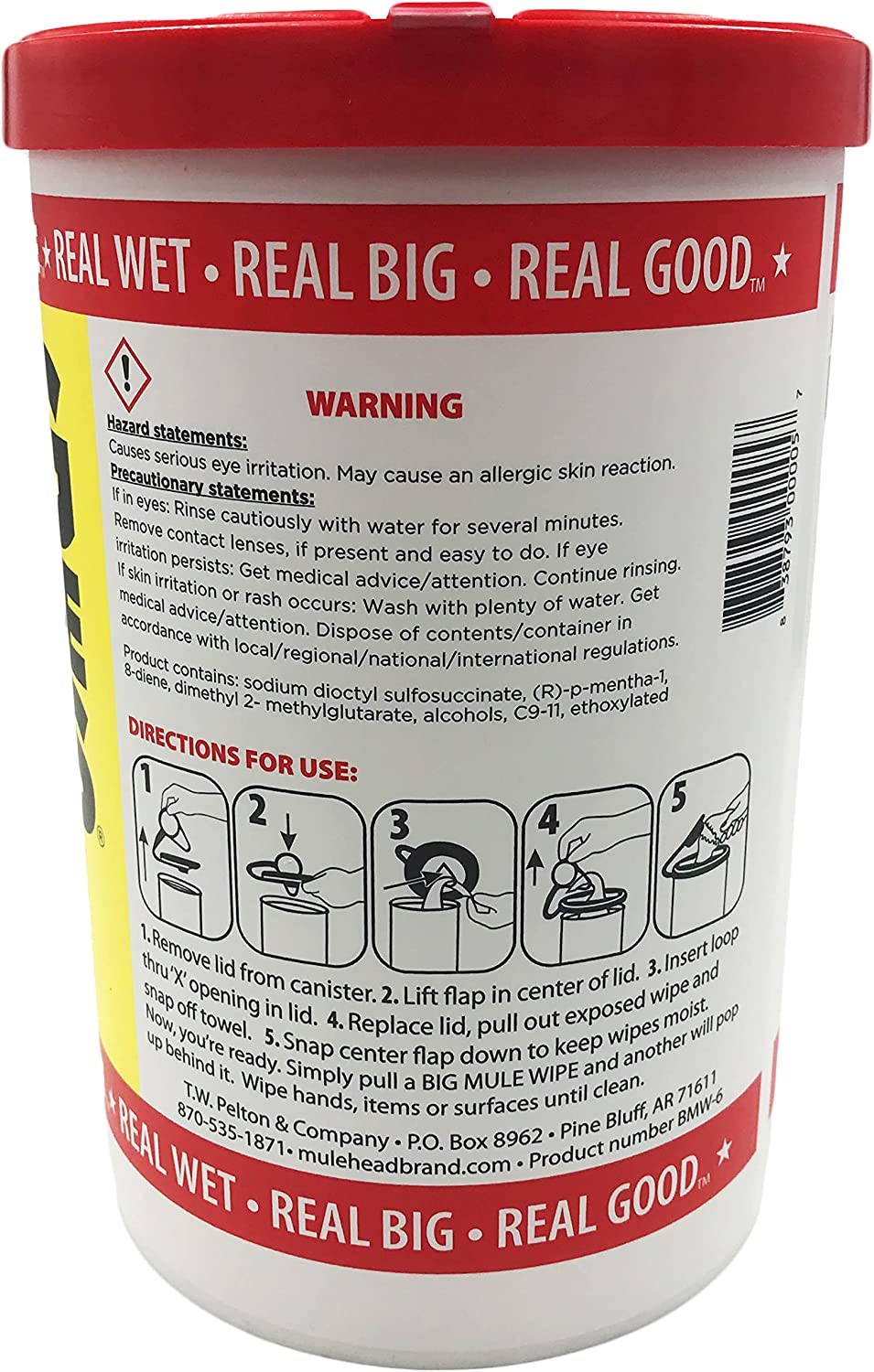 Mule Head Brand Big Mule Wipes MHPBMW6