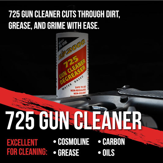 SLIP 2000, 725 Gun Cleaner and Degreaser, Removes Deposits of Carbon, Grease, Grime, All Purpose Gun Cleaner, Trigger Spray Bottle, 16 fl oz