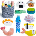 Nocciola, 10 PC Sushi Squeaky Small Dog Toys, Cute Stuffed Puppy Toys with Bag, Plush Dog Squeaky Toy for Small Medium to Keep Them Busy