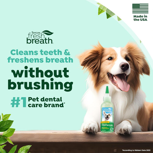TropiClean, Fresh Breath Dog Toothpaste for Teeth Cleaning, Breath Freshener, Easy to Use Plaque & Tartar Remover Gel, No Toothbrush Needed, 4oz.