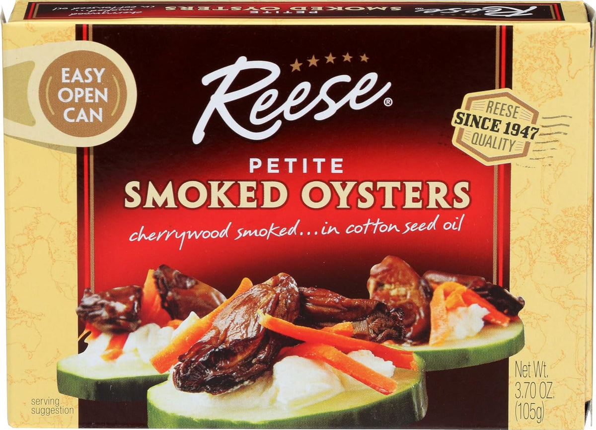 Reese, Petite Smoked Oysters, 3.7-Ounces (Pack of 10)