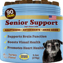 Natural Dog Company, Senior Dog Vitamins Chew for Brain, Heart & Eye Health - Cognitive Support, Vision Clarity & Cardiovascular Function with Omega-3s, Lion’s Mane Senior Dog Supplements, 90 cnt