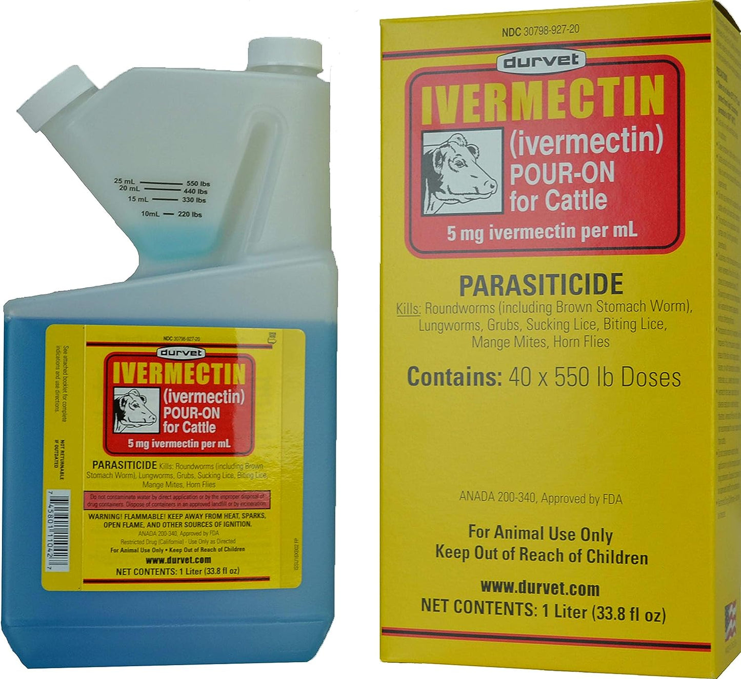 Durvet, Ivermectin Pour-On for Cattle 1000 mL