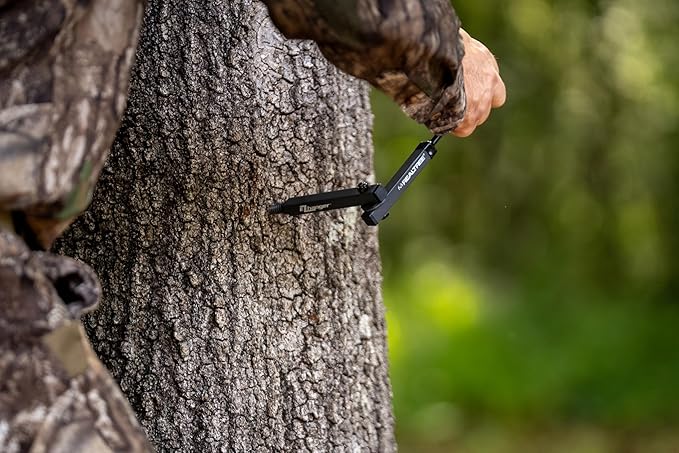 Realtree, EZ Hanger – 13" 2-Arm Bow Hanger with Arrow Holders – Tree Screw Mount for Treestand Hunting – Holds Bows – Quiet, Durable & Adjustable Hook Arm