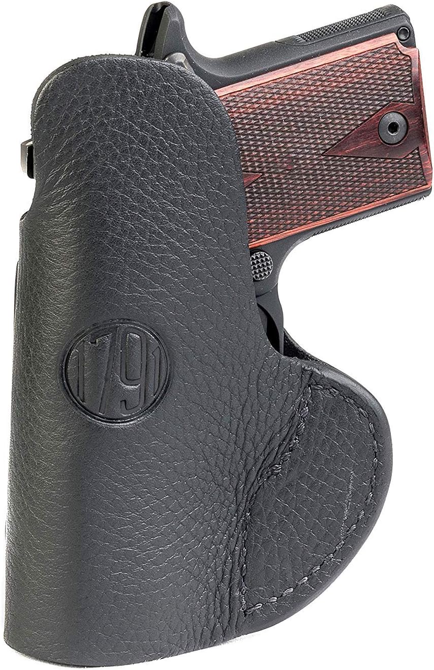 1791 Gunleather, IWB Leather Gun Holster Fits Sig P938, P238, Kimber Micro 9 | Right-handed soft leather IWB holster also fits Kimber Micro 380, Beretta Pico, Tomcat 32, Kahr CW380 & Colt Mustang Lite