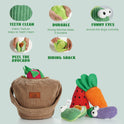 Nocciola, Squeaky Fruits Veggies Stuffed Dog Toys Pack- Hide Seek Grocery Basket Crinkle Plush Puppy Toys to Keep Busy, Birthday Pet Supplies Gifts for Small Medium Breeds