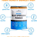 Organic Blue Spirulina Powder, 100% Pure Superfood Blue-Green Algae, Natural Food Coloring for Smoothies & Protein Drinks - Non GMO, Gluten-Free, Vegan + USDA Certified, 300 Servings, No Fishy Smell