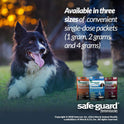 Merck, SAFE-GUARD (fenbendazole) Canine Dewormer for Dogs, 2gm pouch (ea. pouch treats 20lbs.), Blue, 0.07 Ounce (Pack of 3) (033576/001-033576)