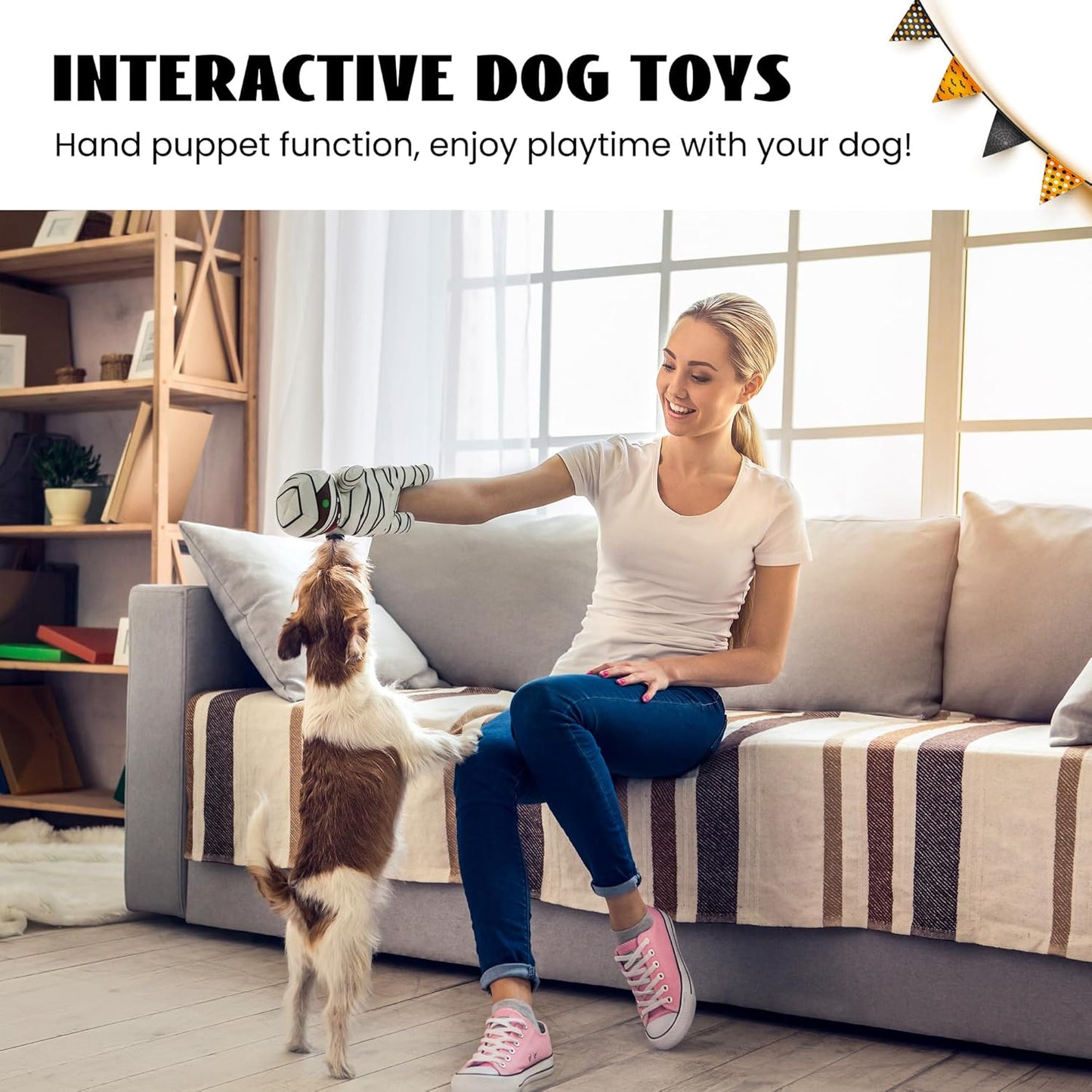 Nocciola, Zombie Mummy Dog Toys with Organs: Funny Cool Hide and Seek Squeaky Chew Toys for Puppies, Small and Medium Size Breed, Plush Stuffed Cognitive Puzzle Toys for Training