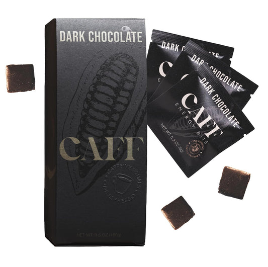 CAFF, All Natural Energy Bites - Caffeinated Chocolate for Energy Boost - No Added Sugar - 65mg Caffeine Chocolate Bites – 15 Calorie Organic Caffeine Snacks - Vegan, Gluten-Free, Keto (20 Bites)