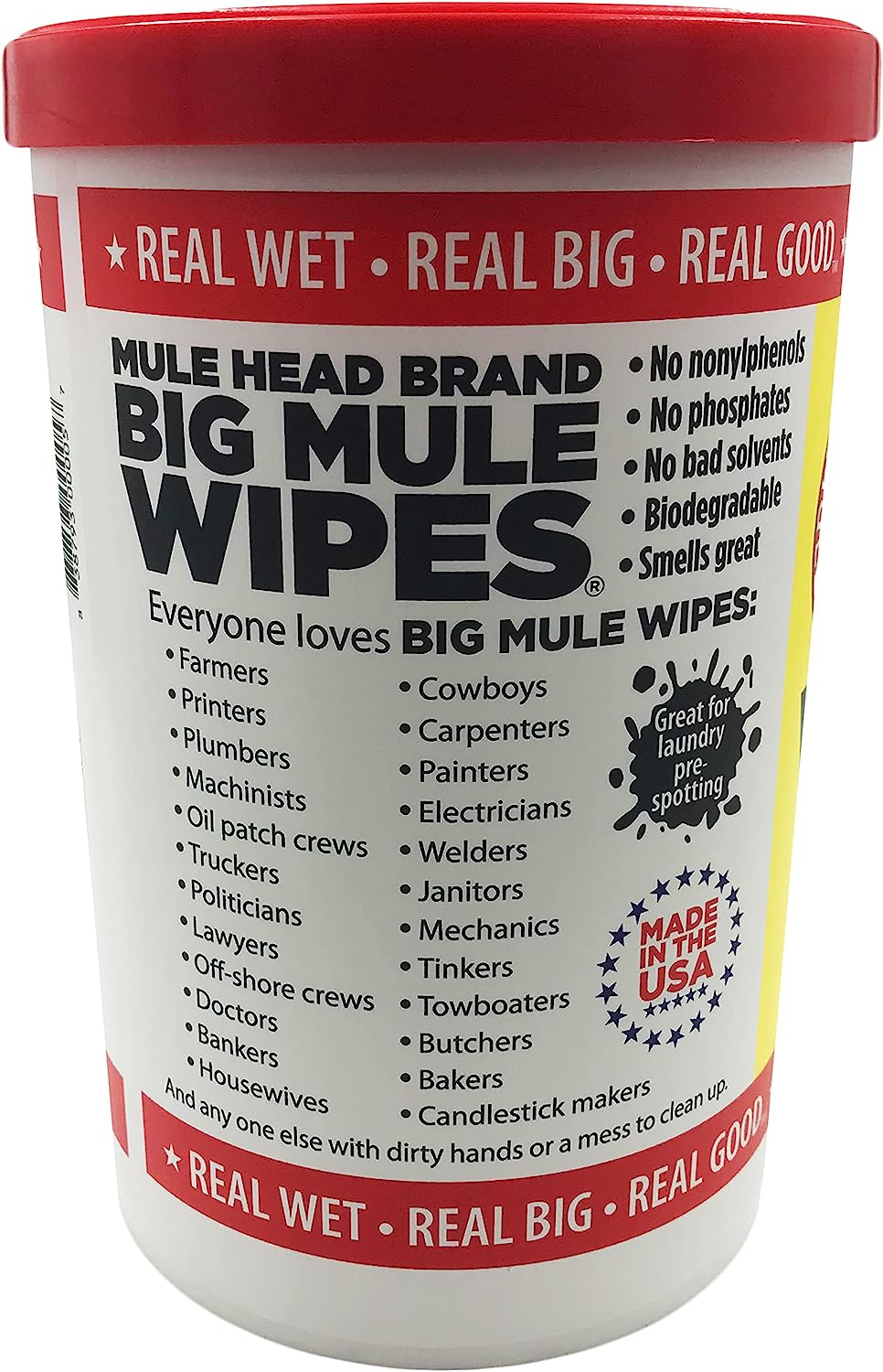 Mule Head Brand Big Mule Wipes MHPBMW6