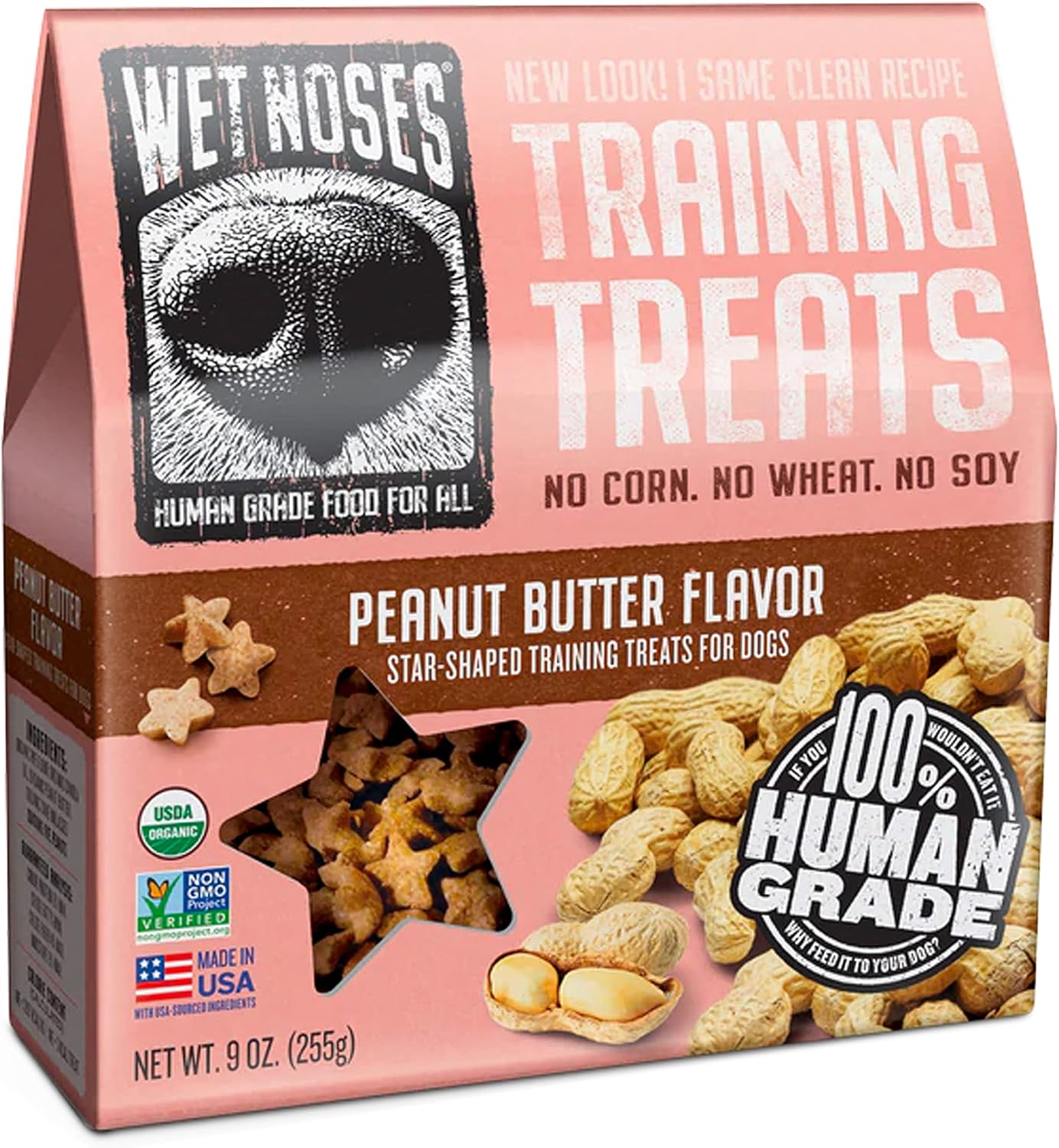 Wet Noses, Little Stars Dog Training Treats – for All Pet Sizes, Breeds – All-Natural Puppy Treat – 100% Human-Grade – Delicious Snacks to Train Dogs, Puppies – Peanut Butter, 9 Oz.