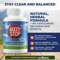 Dr. Barton's, Dizzy Stop  Vertigo Relief Products with Ginger and Grape Seed - Non-Drowsy Motion Sickness Pills for Dizziness Relief and Inner Ear Balance - 80 Count