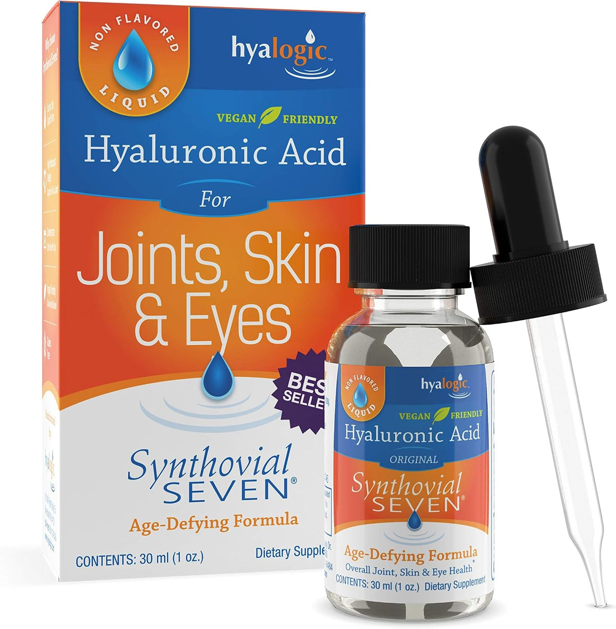 Hyalogic, Synthovial Seven HA Joint & Skin Supplement, Vegan-Friendly, 1oz