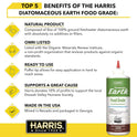 HARRIS, Diatomaceous Earth Food Grade, Half Pound with Easy Application Puffer Tip