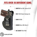 1791 Gunleather, IWB Leather Gun Holster Fits Sig P938, P238, Kimber Micro 9 | Right-handed soft leather IWB holster also fits Kimber Micro 380, Beretta Pico, Tomcat 32, Kahr CW380 & Colt Mustang Lite