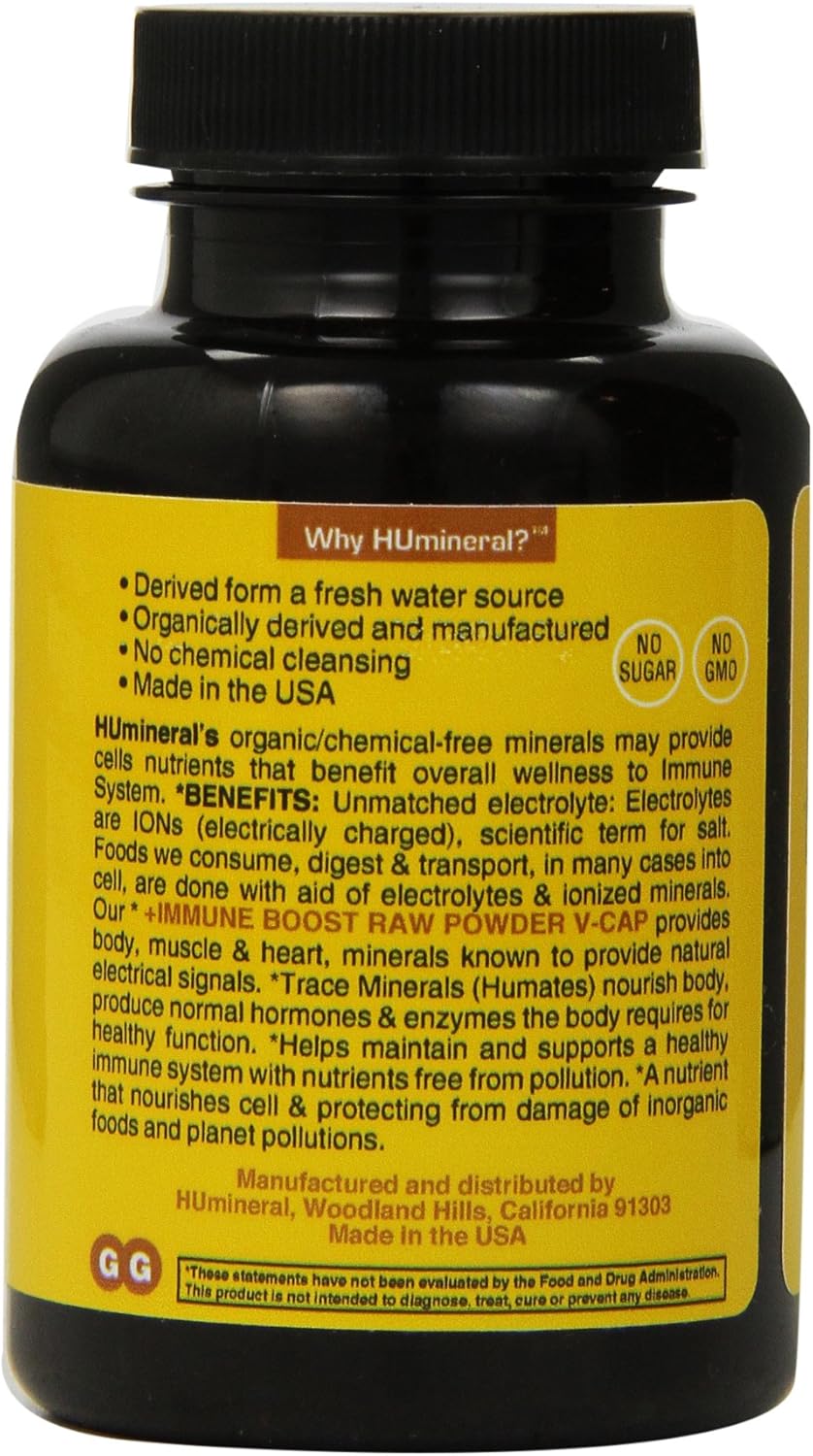 HUmineral, Humic and Fulvic Mineral Immune Boost Raw Powder Mineral Supplement, 60 Count