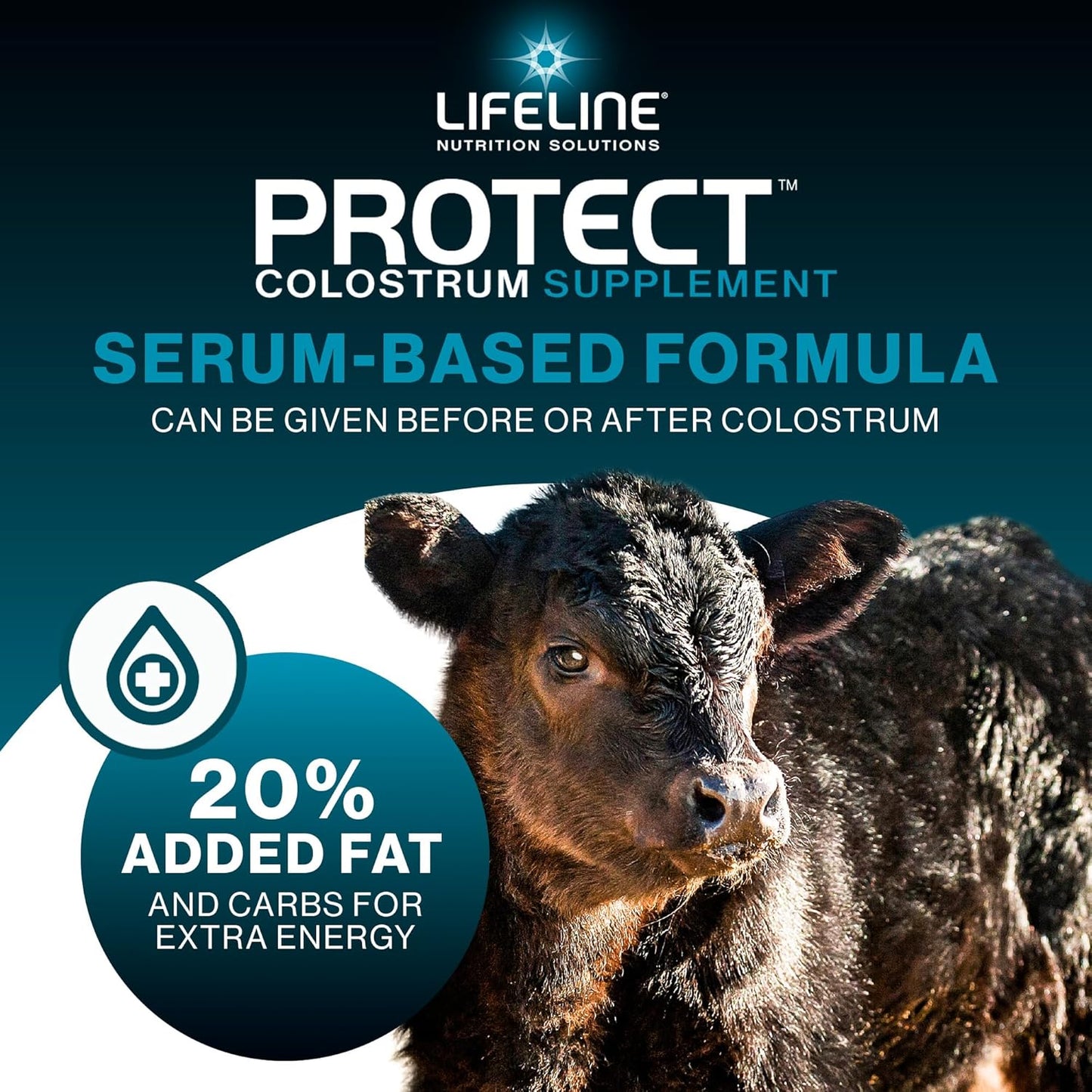 ANNUSO, LIFELINE Protect Colostrum Supplement for Calves, 1lb Bag - 50g Globulin Protein per Feeding - 20% Added Fat and Carbohydrates - Immune and Energy Support for Newborn Calves
