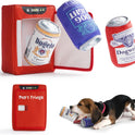 Nocciola, Squeaky Beer Dog Toys with a Fridge, Funny Crinkle Hide and Seek Dog Chew Toys for Small Medium Large Breeds, Plush Stuffed Puppy Birthday Gifts