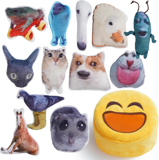 Nocciola, Plush Squeaky Dog Toys – 12 Pack Small Dog Chew Toys with Squeakers, Soft Stuffed Puppy Toys with Carry Bag for Small & Medium Dogs