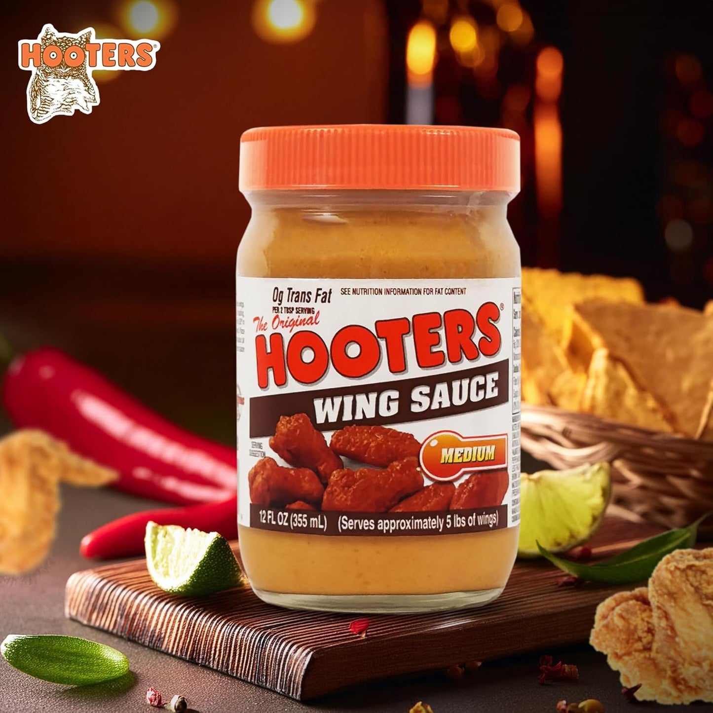 Hooters, Original Medium Wing Sauce, 12 Ounce (Pack of 6)