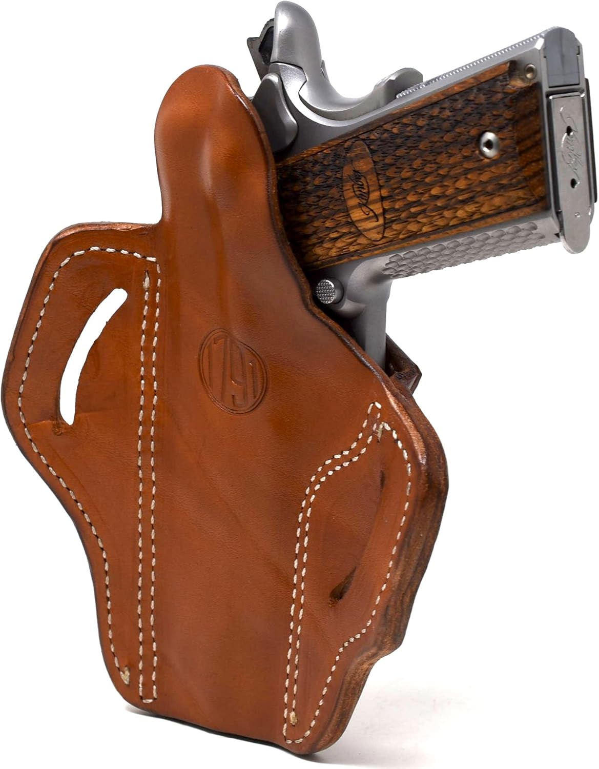 1791 Gunleather, 1911 Holster, Right Hand OWB Leather Gun Holster for Belts fits All 1911 Models with 4" and 5" Barrels